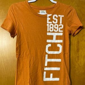 Y2K 1990s Orange Abercrombie and Fitch Shirt Slim Fit T-Shirt Vintage